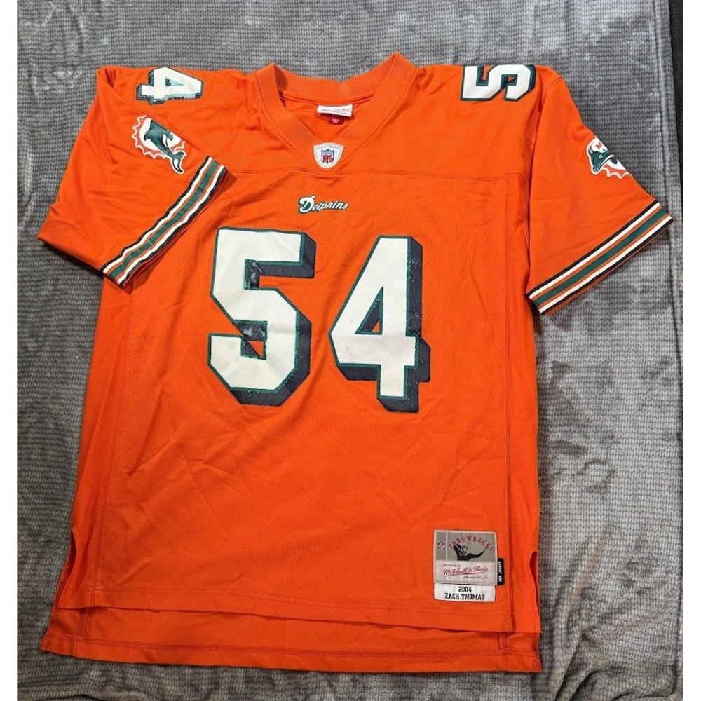 Mitchell & Ness Zach Thomas Miami Dolphins 2004 Orange Jersey Mens XL 48
